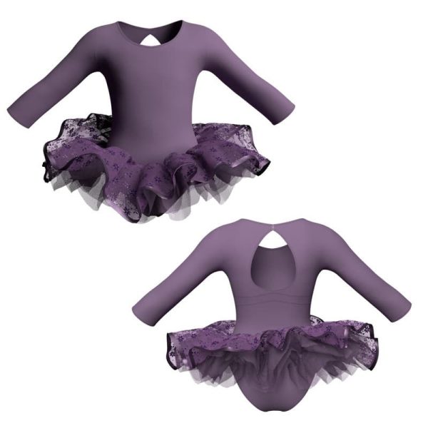 tutu ballerina maniche lunghe con inserto e copritulle tun10211