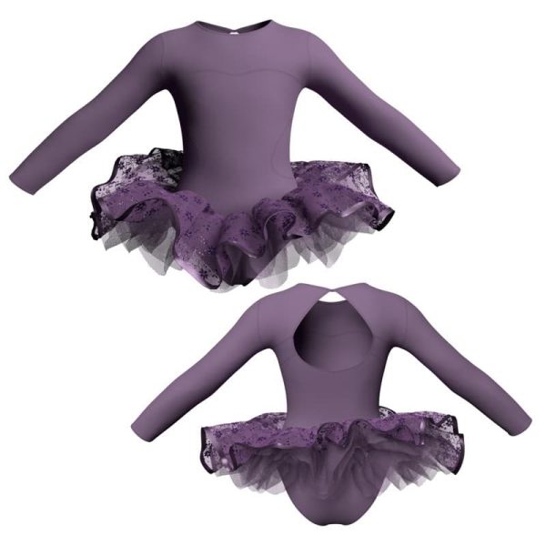 tutu ballerina maniche lunghe con inserto e copritulle tun110111