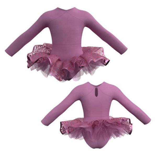 tutu ballerina maniche lunghe con inserto e copritulle tun11311