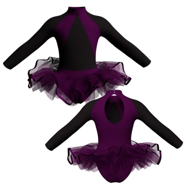 tutu ballerina maniche lunghe con inserto e copritulle tun119