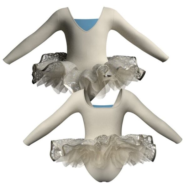 tutu ballerina maniche lunghe con inserto e copritulle tun253211