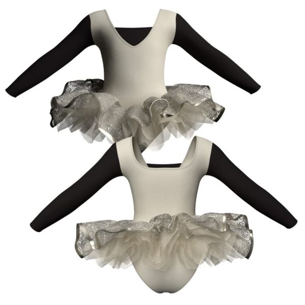 tutu ballerina maniche lunghe con inserto e copritulle tun2532t