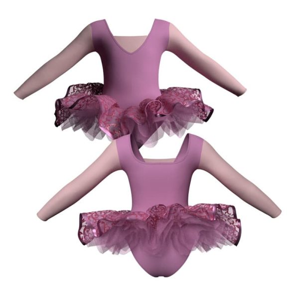 tutu ballerina maniche lunghe con inserto e copritulle tun2532t11