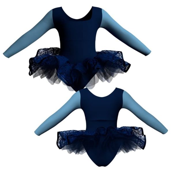 tutu ballerina maniche lunghe con inserto e copritulle tun2537t