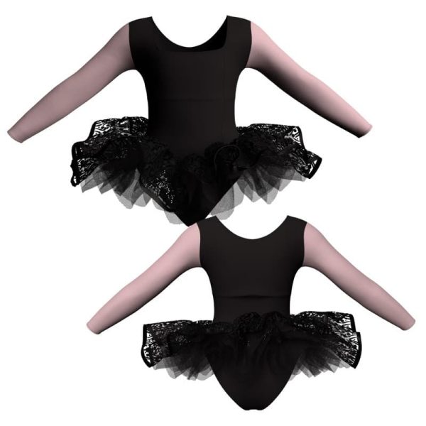 tutu ballerina maniche lunghe con inserto e copritulle tun2537t11