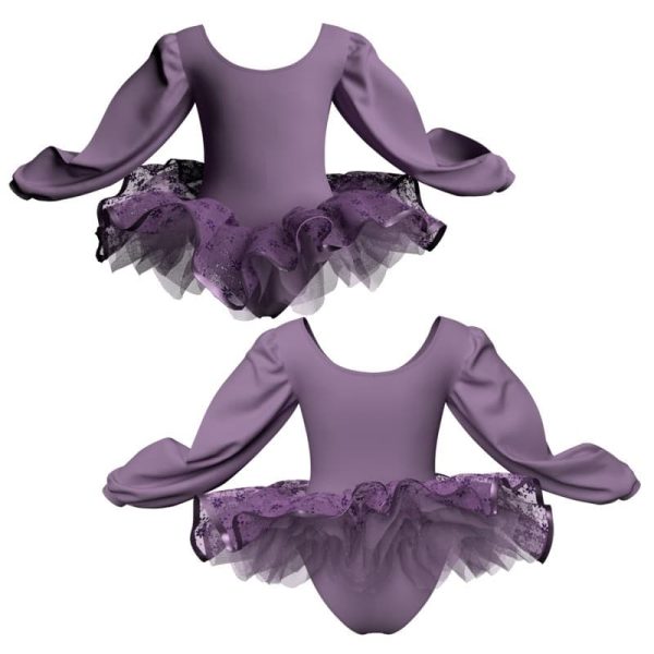 tutu ballerina maniche lunghe con inserto e copritulle tun263311