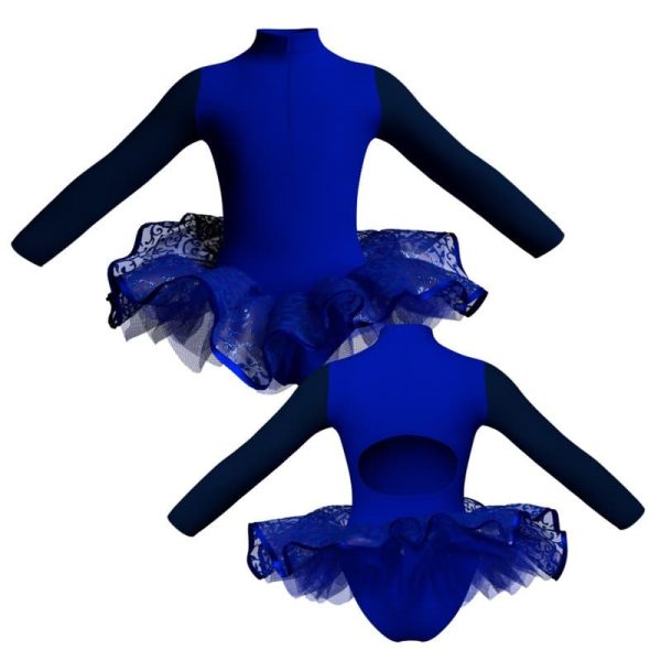 tutu ballerina maniche lunghe con inserto e copritulle tun3095t