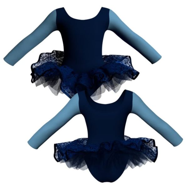 tutu ballerina maniche lunghe con inserto e copritulle tun405t