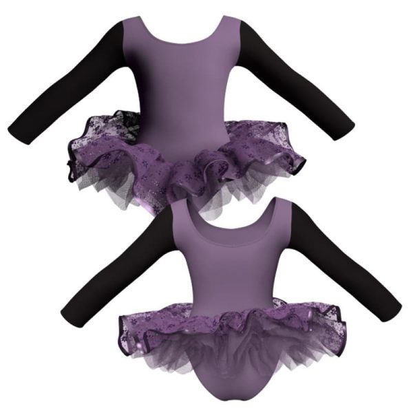 tutu ballerina maniche lunghe con inserto e copritulle tun405t1