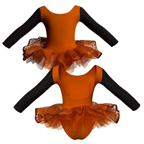 tutu ballerina maniche lunghe con inserto e copritulle tun411t