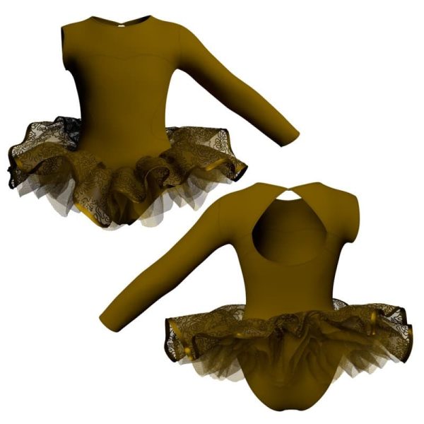 tutu ballerina monospalla con inserto e copritulle tun110sst11