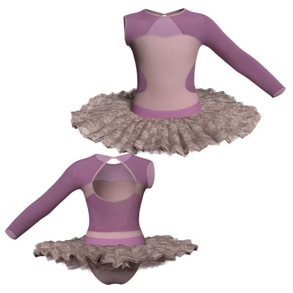 tutu ballerina monospalla con inserto in rete o pizzo tub110sst45 copia