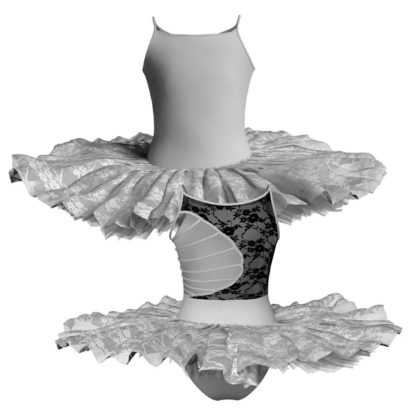 tutu ballerina professionale bretelle con inserto in rete o pizzo tut p1091