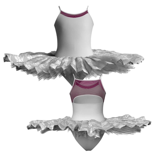 tutu ballerina professionale bretelle con inserto in rete o pizzo tut p129