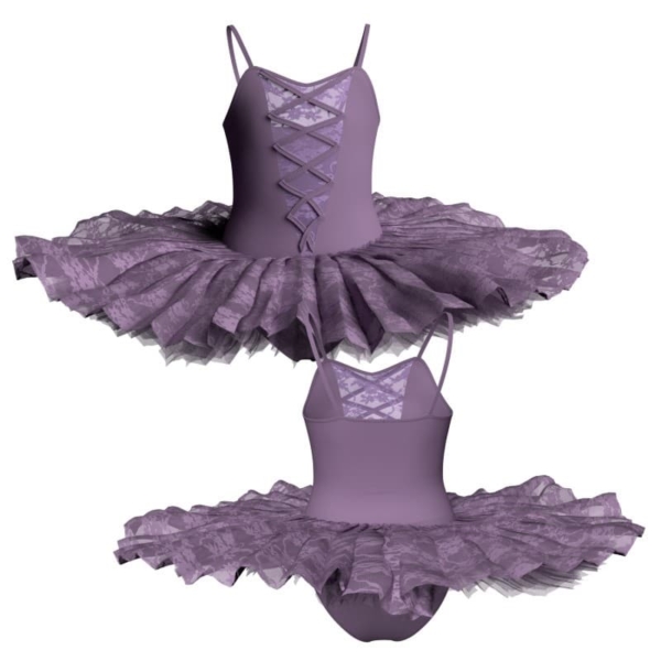 tutu ballerina professionale bretelle con inserto in rete o pizzo tut p25271