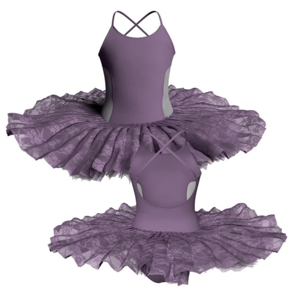 tutu ballerina professionale bretelle con inserto in rete o pizzo tut p4291