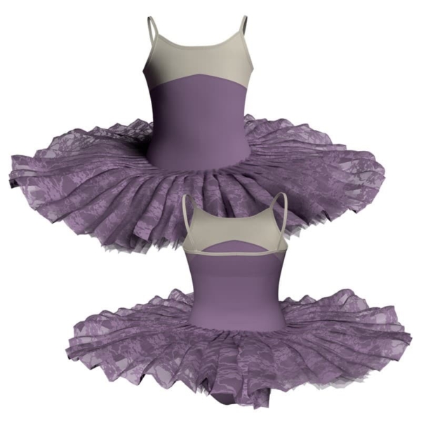 tutu ballerina professionale bretelle con inserto in rete o pizzo tut pb3005