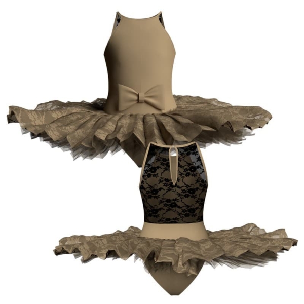 tutu ballerina professionale bretelle con inserto in rete o pizzo tut pm10001