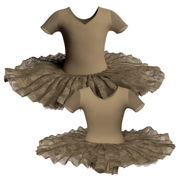 tutu ballerina professionale manica corta con inserto in rete o pizzo tut p1008t1