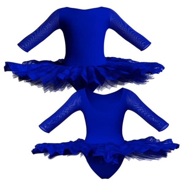 tutu ballerina professionale maniche 3 4 con inserto in rete o pizzo tut p1281