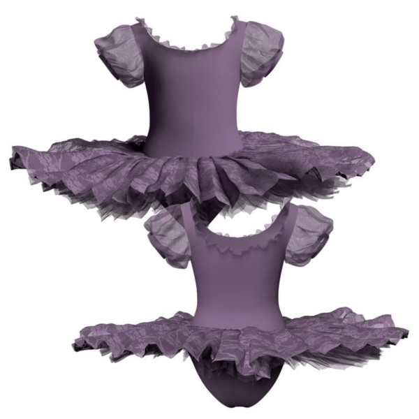 tutu ballerina professionale maniche a palloncino con inserto in rete o pizzo tut p2603