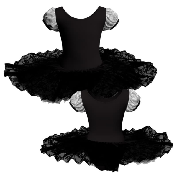 tutu ballerina professionale maniche a palloncino in rete o pizzo tut p3001t