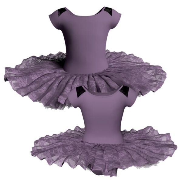 tutu ballerina professionale maniche aletta con inserto in rete o pizzo tut p1004