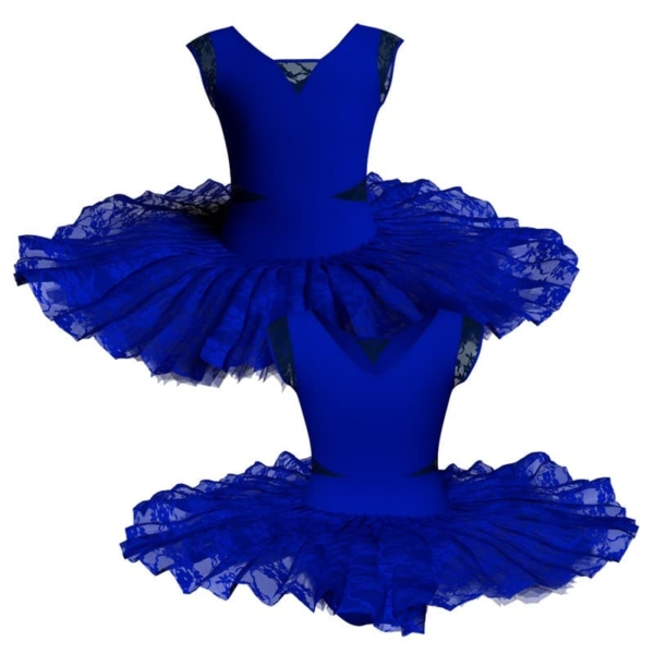 tutu ballerina professionale maniche aletta con inserto in rete o pizzo tut p115ss1