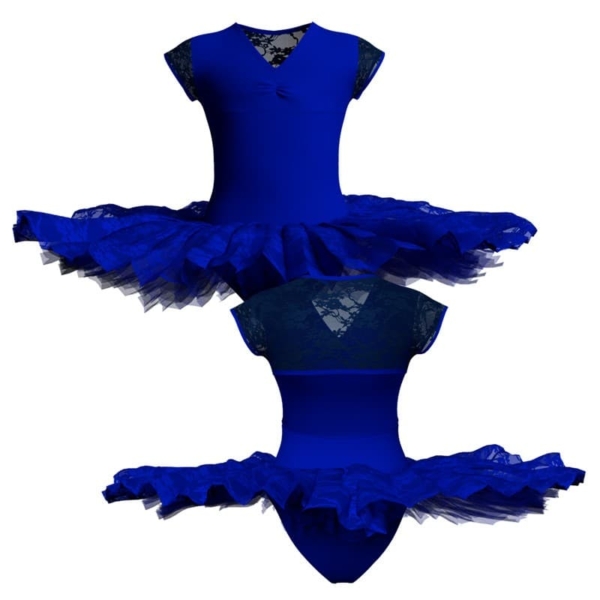 tutu ballerina professionale maniche aletta con inserto in rete o pizzo tut p122