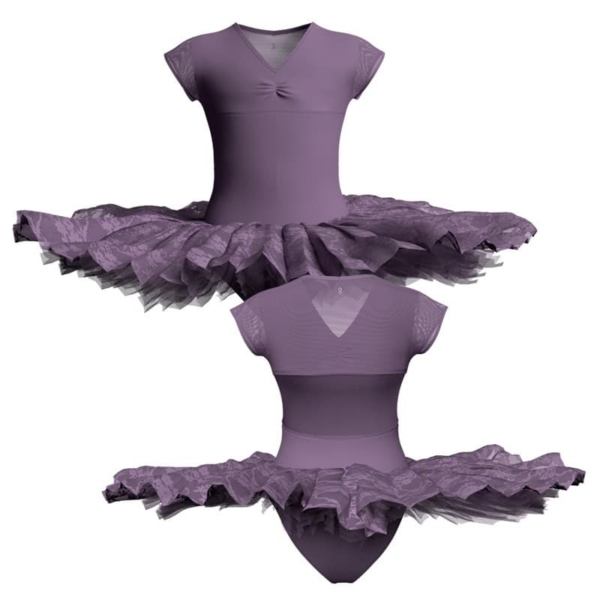 tutu ballerina professionale maniche aletta con inserto in rete o pizzo tut p1221