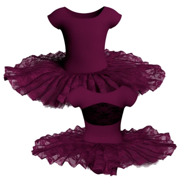 tutu ballerina professionale maniche aletta con inserto in rete o pizzo tut p2111