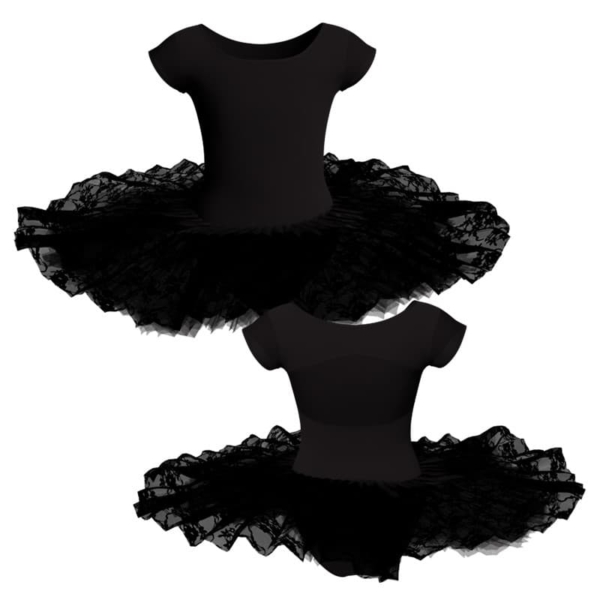 tutu ballerina professionale maniche aletta con inserto in rete o pizzo tut p211t