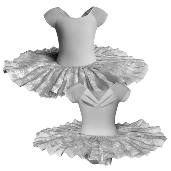 tutu ballerina professionale maniche aletta con inserto in rete o pizzo tut p2121