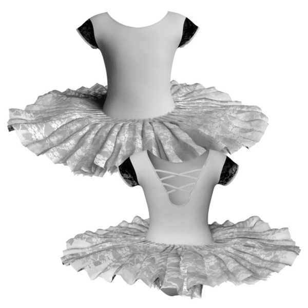 tutu ballerina professionale maniche aletta con inserto in rete o pizzo tut p216t