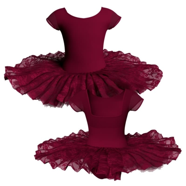 tutu ballerina professionale maniche aletta con inserto in rete o pizzo tut p2311