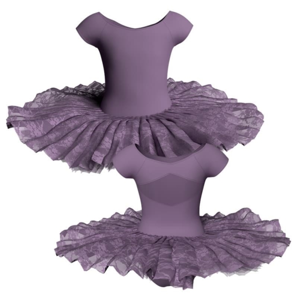 tutu ballerina professionale maniche aletta con inserto in rete o pizzo tut p2401