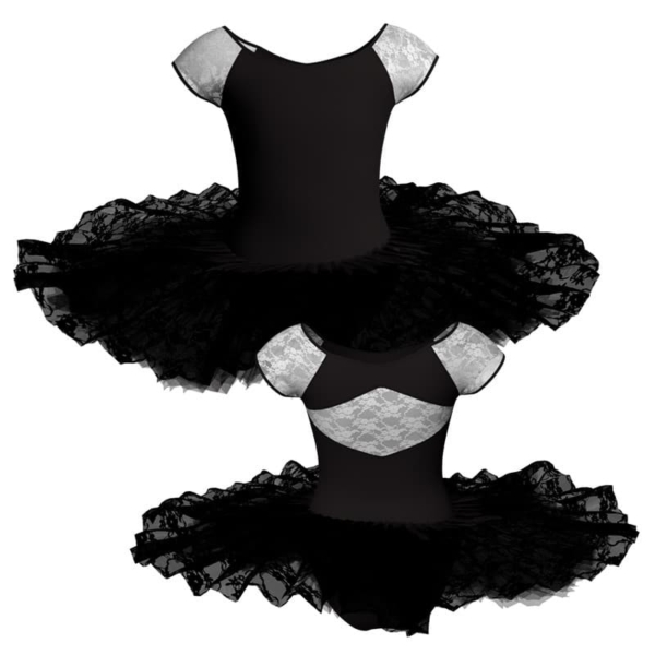 tutu ballerina professionale maniche aletta con inserto in rete o pizzo tut p240t