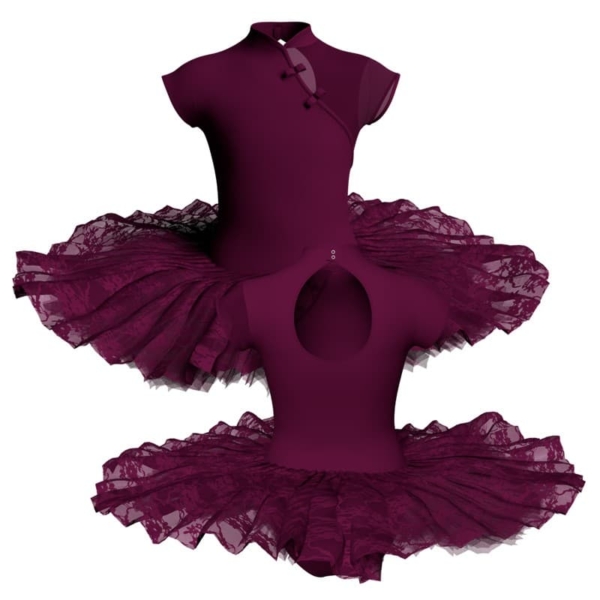 tutu ballerina professionale maniche aletta con inserto in rete o pizzo tut p25061