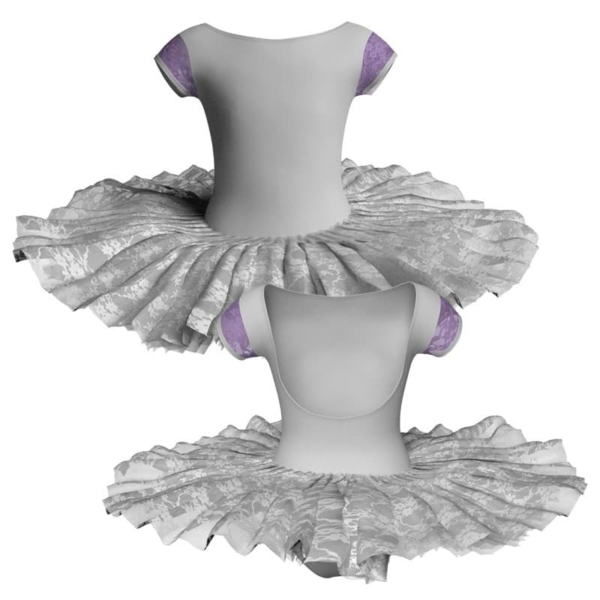 tutu ballerina professionale maniche aletta con inserto in rete o pizzo tut p3005t