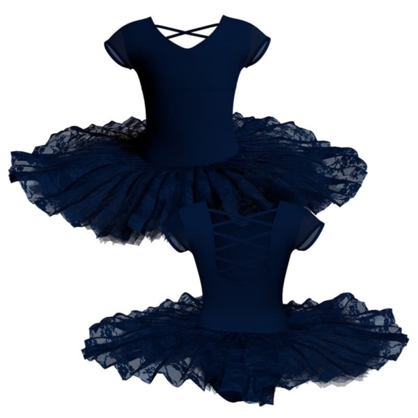 tutu ballerina professionale maniche aletta con inserto in rete o pizzo tut p3008t1