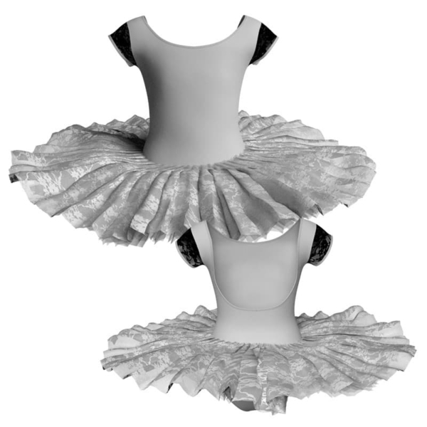 tutu ballerina professionale maniche aletta con inserto in rete o pizzo tut p414t1