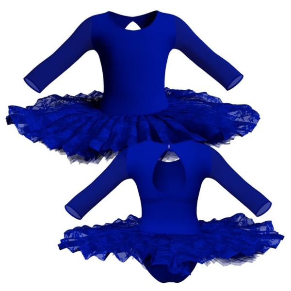 tutu ballerina professionale maniche lunghe con inserto in rete o pizzo tut p1021