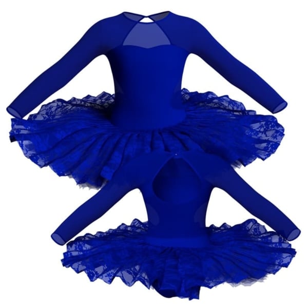 tutu ballerina professionale maniche lunghe con inserto in rete o pizzo tut p110