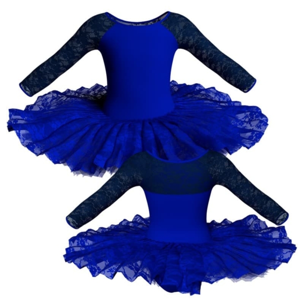 tutu ballerina professionale maniche lunghe con inserto in rete o pizzo tut p2051