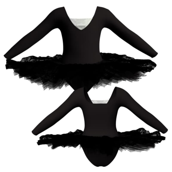 tutu ballerina professionale maniche lunghe con inserto in rete o pizzo tut p2532