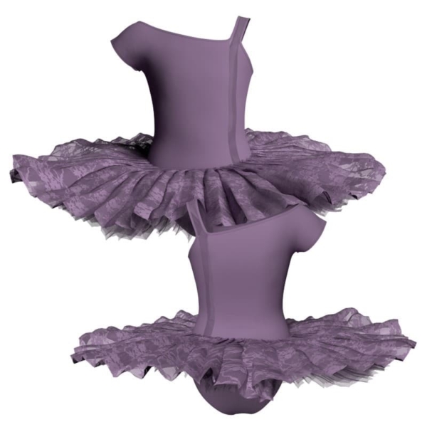 tutu ballerina professionale monospalla con inserto in rete o pizzo tut p217