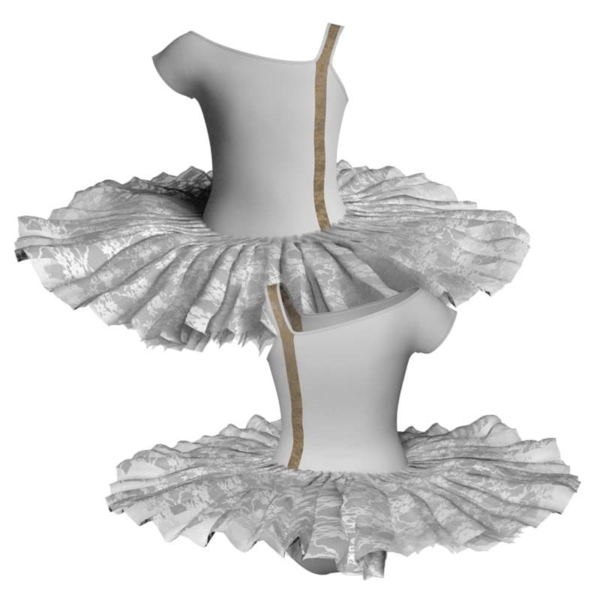 tutu ballerina professionale monospalla con inserto in rete o pizzo tut p2171