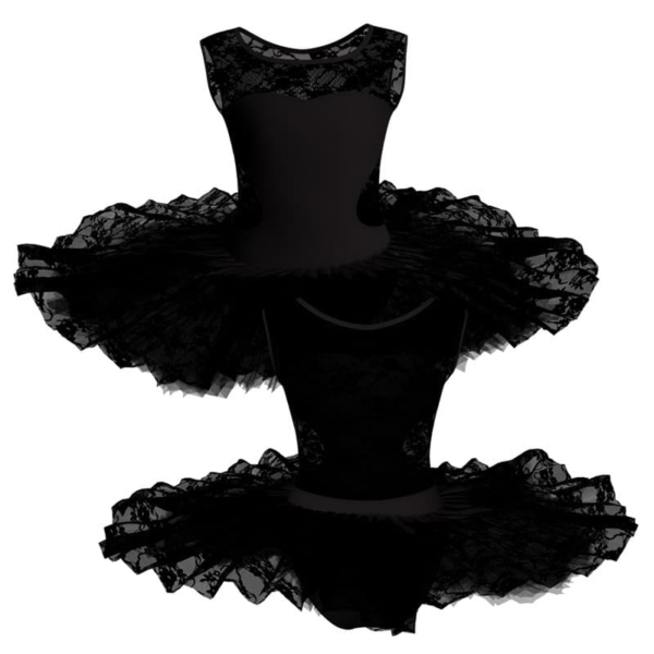 tutu ballerina professionale senza maniche con inserto in rete o pizzo tut p1001ss