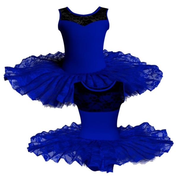 tutu ballerina professionale senza maniche con inserto in rete o pizzo tut p1019t1