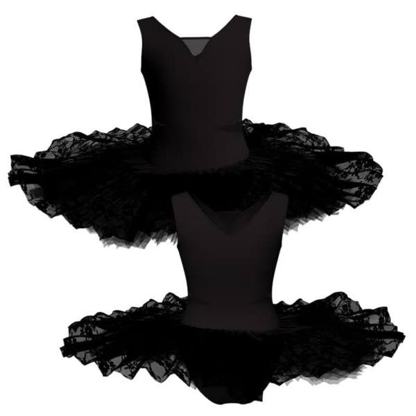 tutu ballerina professionale senza maniche con inserto in rete o pizzo tut p115sst1